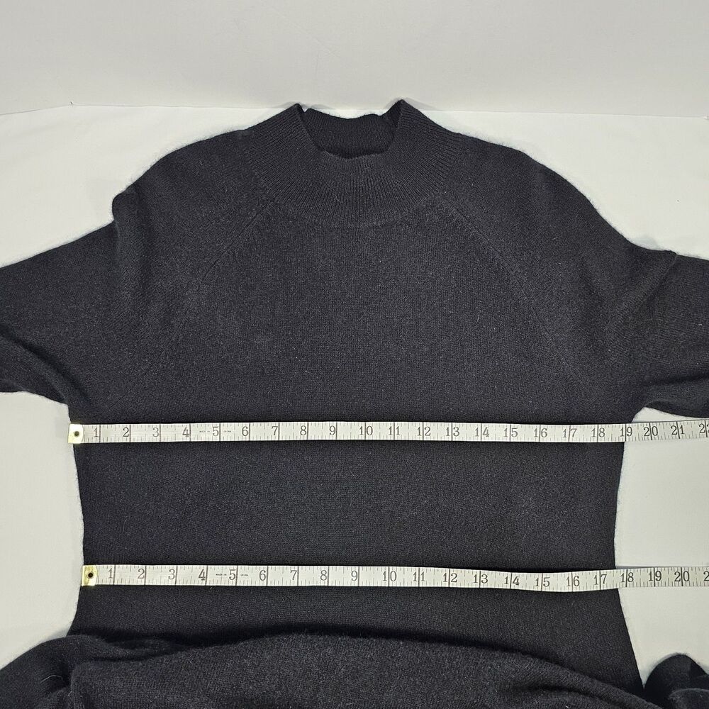 C by Bloomingdale's Cashmere Mock Neck Dress Fit & Flare Black Sweater Dress L - Picture 5 of 5